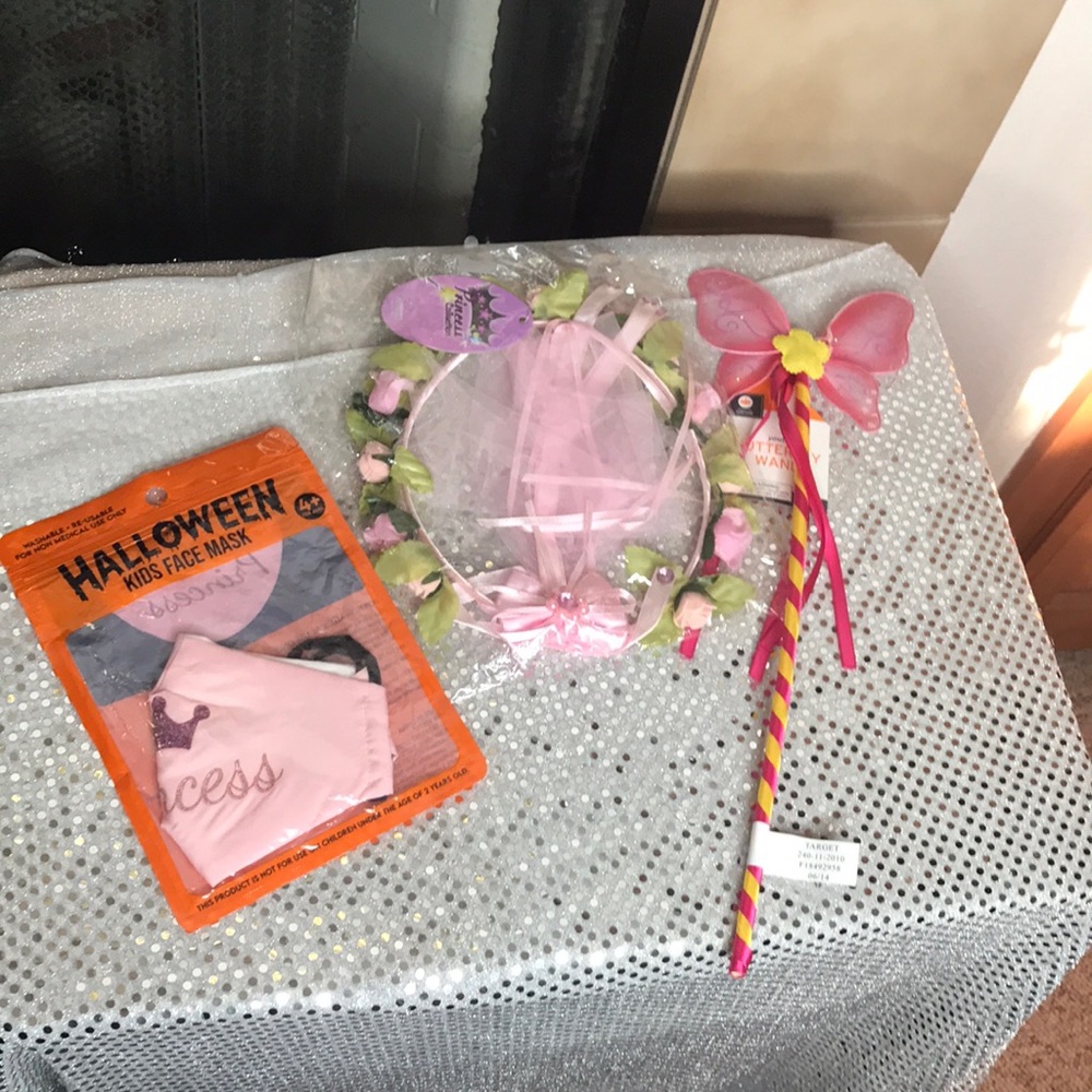 Flower Halo, Butterfly Wand and Princess Mask